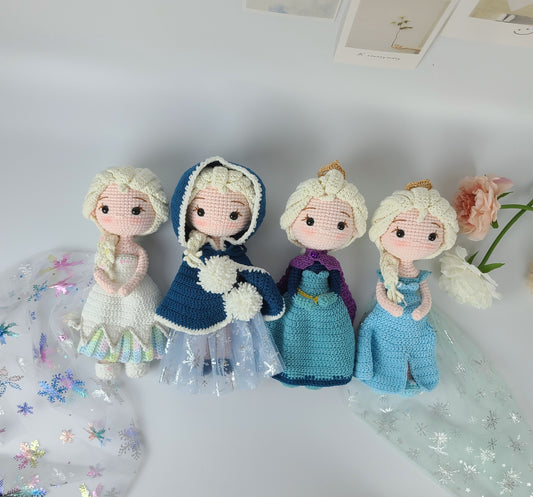 Queen Elsa doll, Crochet princess doll,  beautiful girl princess plushies, frozen plushie, gift for girl